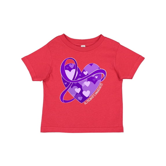 Inktastic Alzheimers Awareness Purple Ribbon Around Heart Boys or Girls Baby T-Shirt