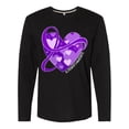 thumbnail image 1 of Inktastic Alzheimers Awareness Purple Ribbon Around Heart Long Sleeve T-Shirt, 1 of 5