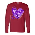 thumbnail image 1 of Inktastic Alzheimers Awareness Purple Ribbon Around Heart Long Sleeve T-Shirt, 1 of 5