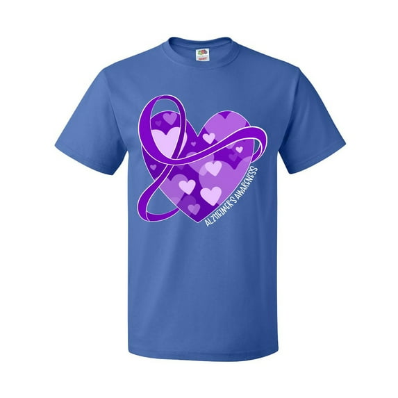 Inktastic Alzheimers Awareness Purple Ribbon Around Heart T-Shirt