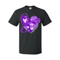 thumbnail image 1 of Inktastic Alzheimers Awareness Purple Ribbon Around Heart T-Shirt, 1 of 5
