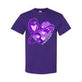 thumbnail image 1 of Inktastic Alzheimers Awareness Purple Ribbon Around Heart T-Shirt, 1 of 5