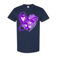 thumbnail image 1 of Inktastic Alzheimers Awareness Purple Ribbon Around Heart T-Shirt, 1 of 5