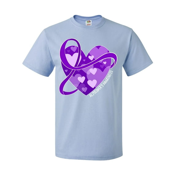 Inktastic Alzheimers Awareness Purple Ribbon Around Heart T-Shirt