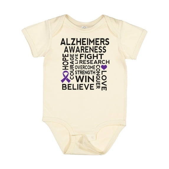 Inktastic Alzheimers Disease Awareness Month Ribbon Boys or Girls Baby Bodysuit