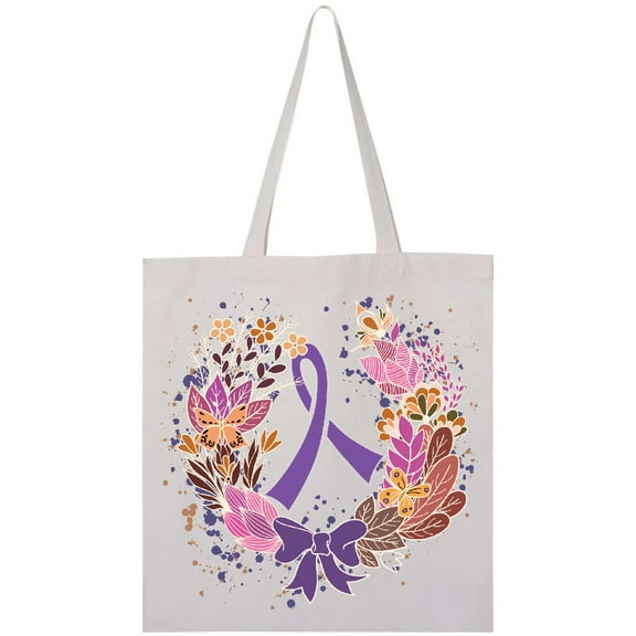 Inktastic Alzheimers Lupus Fibromyalgia Awareness Wreath Tote Bag
