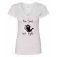 thumbnail image 1 of Inktastic Am Smol Will Fight Women's V-Neck T-Shirt, 1 of 5
