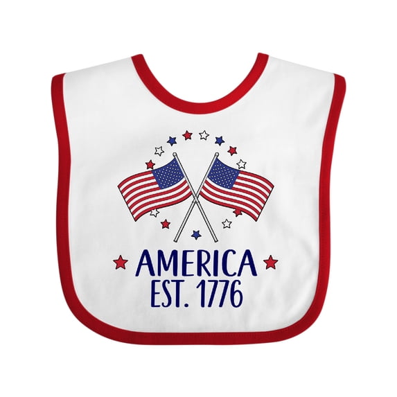 Inktastic America Est 1776 4th of July Boys or Girls Baby Bib