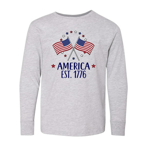 Inktastic America Est 1776 4th of July Long Sleeve Youth T-Shirt