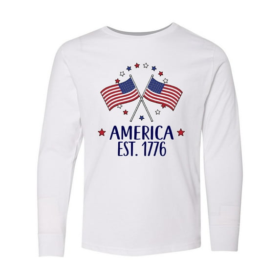 Inktastic America Est 1776 4th of July Long Sleeve Youth T-Shirt