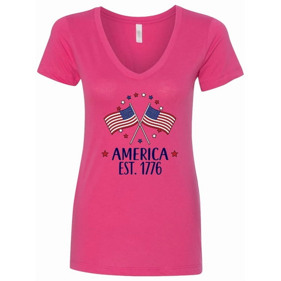 Inktastic America Est 1776 4th of July Women's V-Neck T-Shirt