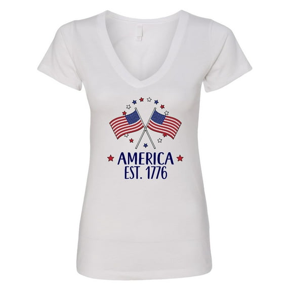 Inktastic America Est 1776 4th of July Women's V-Neck T-Shirt