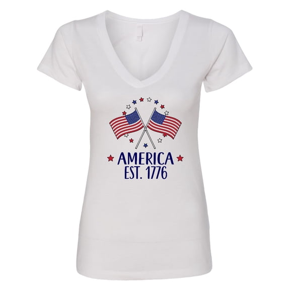 Inktastic America Est 1776 4th of July Women's V-Neck T-Shirt