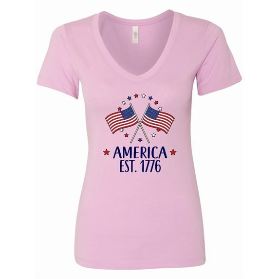 Inktastic America Est 1776 4th of July Women's V-Neck T-Shirt