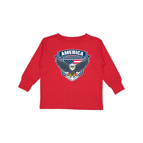 Inktastic America with Eagle Shield and Banner Boys or Girls Long Sleeve Toddler T-Shirt