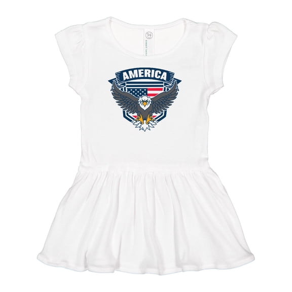 Inktastic America with Eagle Shield and Banner Girls Baby Dress