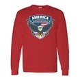 thumbnail image 1 of Inktastic America with Eagle Shield and Banner Long Sleeve T-Shirt, 1 of 5