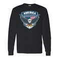thumbnail image 1 of Inktastic America with Eagle Shield and Banner Long Sleeve T-Shirt, 1 of 5