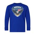 thumbnail image 1 of Inktastic America with Eagle Shield and Banner Long Sleeve Youth T-Shirt, 1 of 5