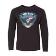 thumbnail image 1 of Inktastic America with Eagle Shield and Banner Long Sleeve Youth T-Shirt, 1 of 5