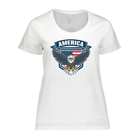 Inktastic America with Eagle Shield and Banner Women's Plus Size T-Shirt