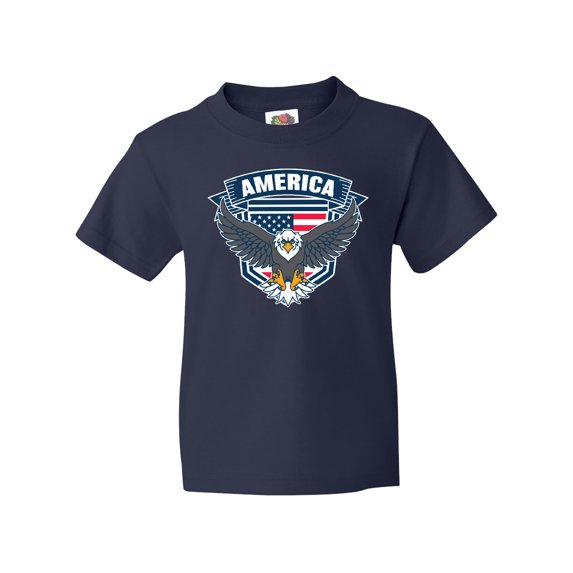 Inktastic America with Eagle Shield and Banner Youth T-Shirt