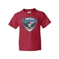 thumbnail image 1 of Inktastic America with Eagle Shield and Banner Youth T-Shirt, 1 of 5