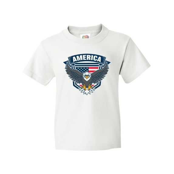 Inktastic America with Eagle Shield and Banner Youth T-Shirt