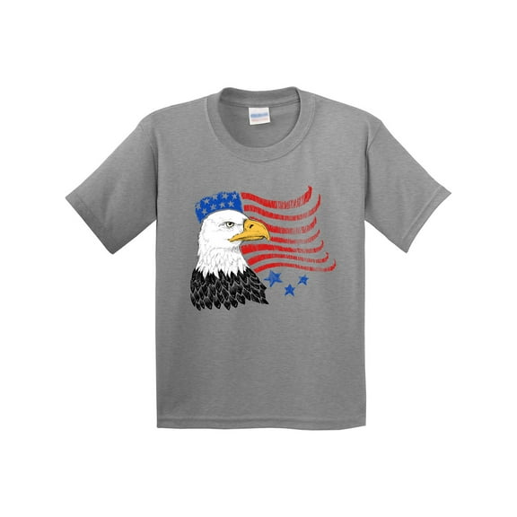 Inktastic American Bald Eagle and Flag Sketch Style Youth T-Shirt