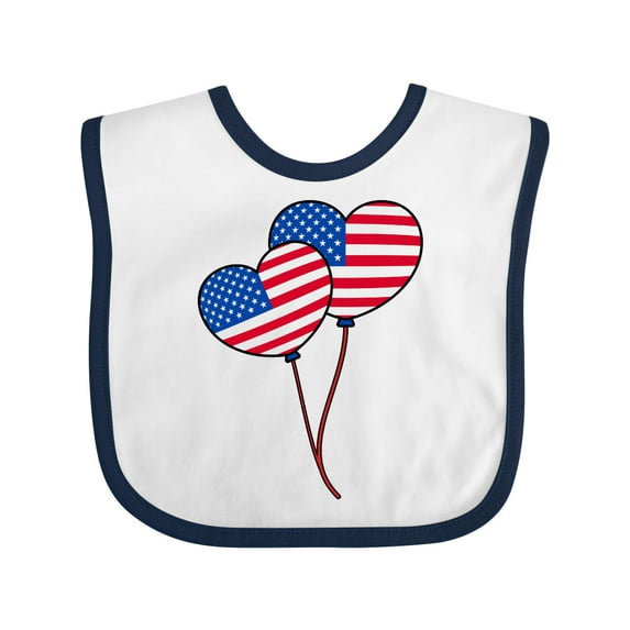 Inktastic American Flag Heart Balloons Boys or Girls Baby Bib