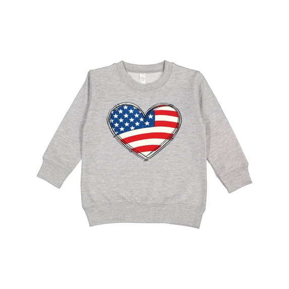 Inktastic American Flag Heart USA Patriotic Toddler Sweatshirt