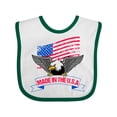 thumbnail image 1 of Inktastic American Flag Made in the USA with Bald Eagle Boys or Girls Baby Bib, 1 of 4