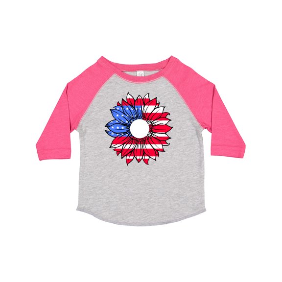 Inktastic American Flag Sunflower in Red White and Blue Boys or Girls Toddler T-Shirt