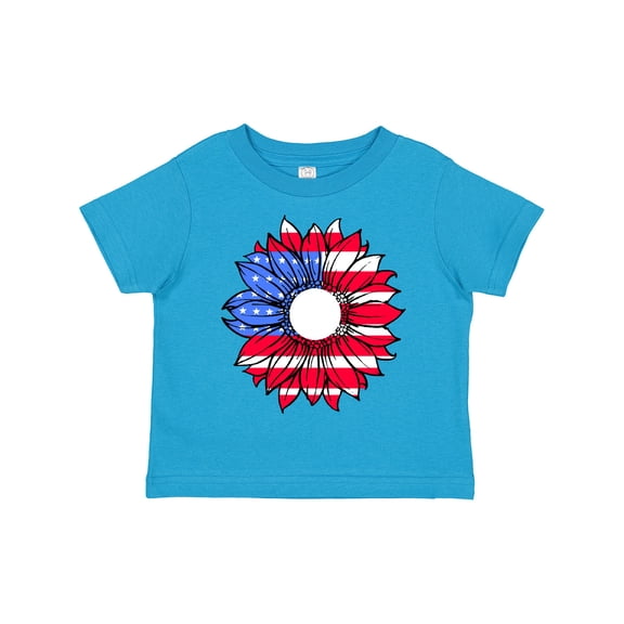 Inktastic American Flag Sunflower in Red White and Blue Boys or Girls Toddler T-Shirt