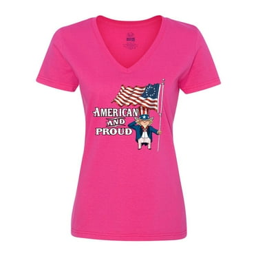 Inktastic American and Proud Women's V-Neck T-Shirt