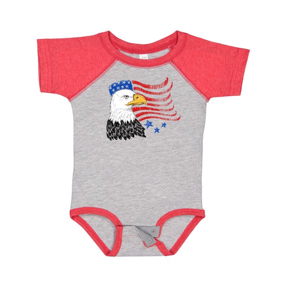 Inktastic American bald eagle and flag sketch style Boys or Girls Baby Bodysuit