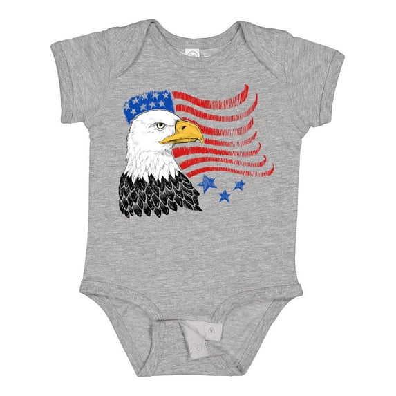 Inktastic American bald eagle and flag sketch style Boys or Girls Baby Bodysuit