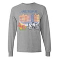 thumbnail image 1 of Inktastic Amsterdam Cityscape with Bicycle and Tulips Long Sleeve T-Shirt, 1 of 5