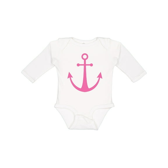 Inktastic Anchor Nautical Pink Girls Long Sleeve Baby Bodysuit