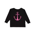 thumbnail image 1 of Inktastic Anchor Nautical Pink Girls Long Sleeve Toddler T-Shirt, 1 of 5