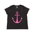 thumbnail image 1 of Inktastic Anchor Nautical Pink Women's Plus Size T-Shirt, 1 of 5
