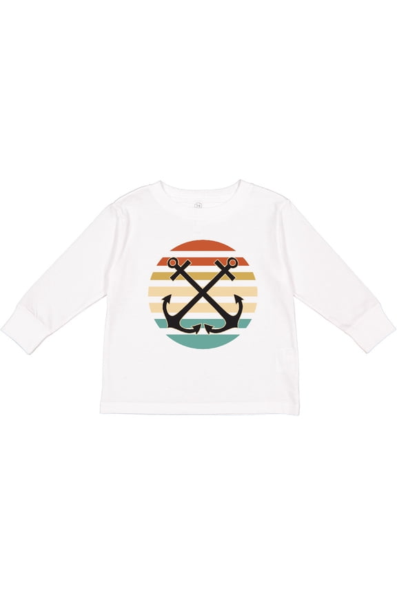 Anchor Nautical Sailing Gift Boys or Girls Long Sleeve Toddler T-Shirt