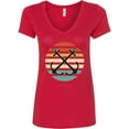 thumbnail image 1 of Inktastic Anchor Nautical Sailing Sunset Women's V-Neck T-Shirt, 1 of 5