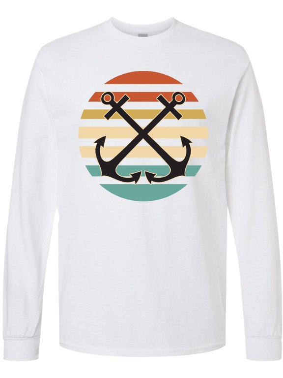Anchor Nautical Sailing Sunset Long Sleeve T-Shirt