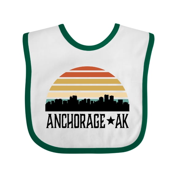 Inktastic Anchorage Alaska Skyline Boys or Girls Baby Bib