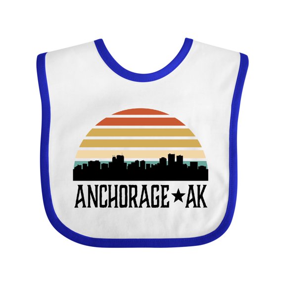 Inktastic Anchorage Alaska Skyline Boys or Girls Baby Bib