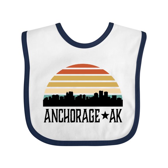 Inktastic Anchorage Alaska Skyline Boys or Girls Baby Bib