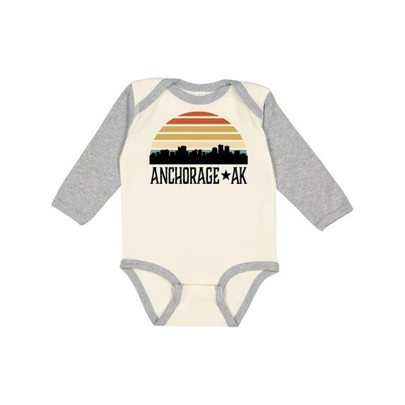Inktastic Anchorage Alaska Skyline Boys or Girls Long Sleeve Baby Bodysuit