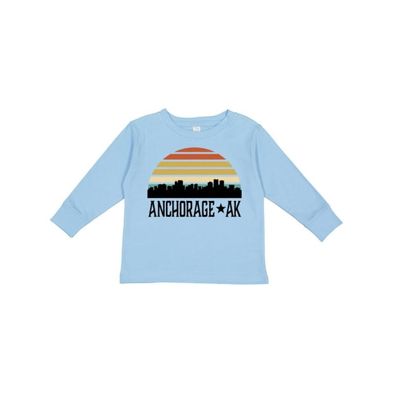 Inktastic Anchorage Alaska Skyline Boys or Girls Long Sleeve Toddler T-Shirt