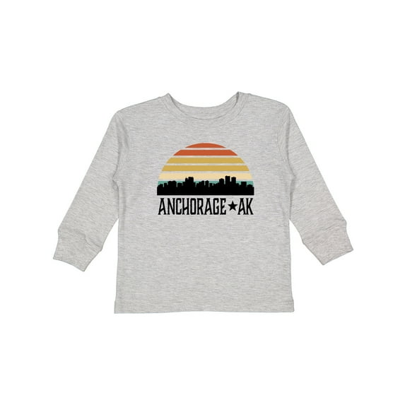 Inktastic Anchorage Alaska Skyline Boys or Girls Long Sleeve Toddler T-Shirt